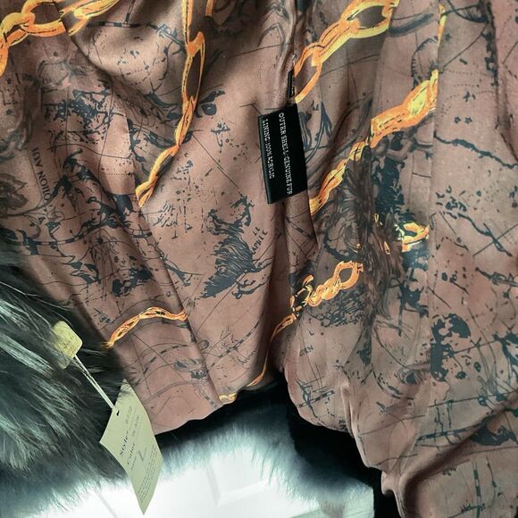 NEW Rosleen BLUE FUR COAT LEATHER BELT ACCENTS FULLY LINED ZIP SIZE 18 - Picture 13 of 15